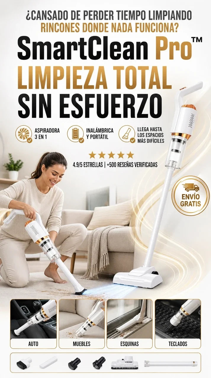 Aspiradora de Mano 3 en 1 Recargable y Portátil