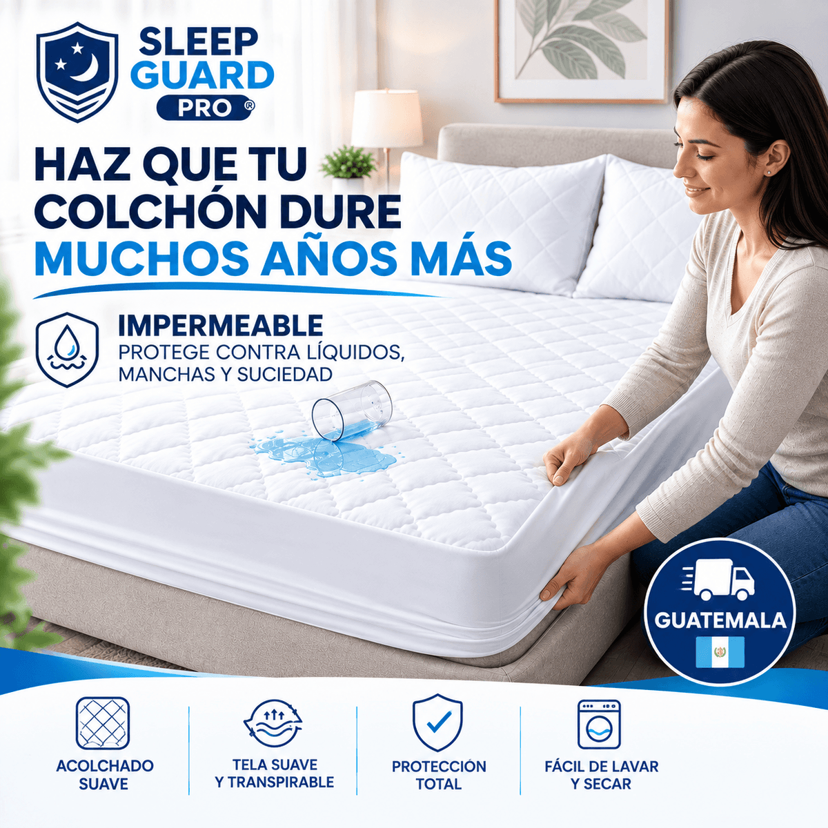 SLEEP GUARD PRO® CUBRE COLCHÓN IMPERMEABLE
