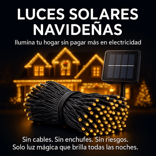 Luces Navideñas Con Panel Solar 10 Metros