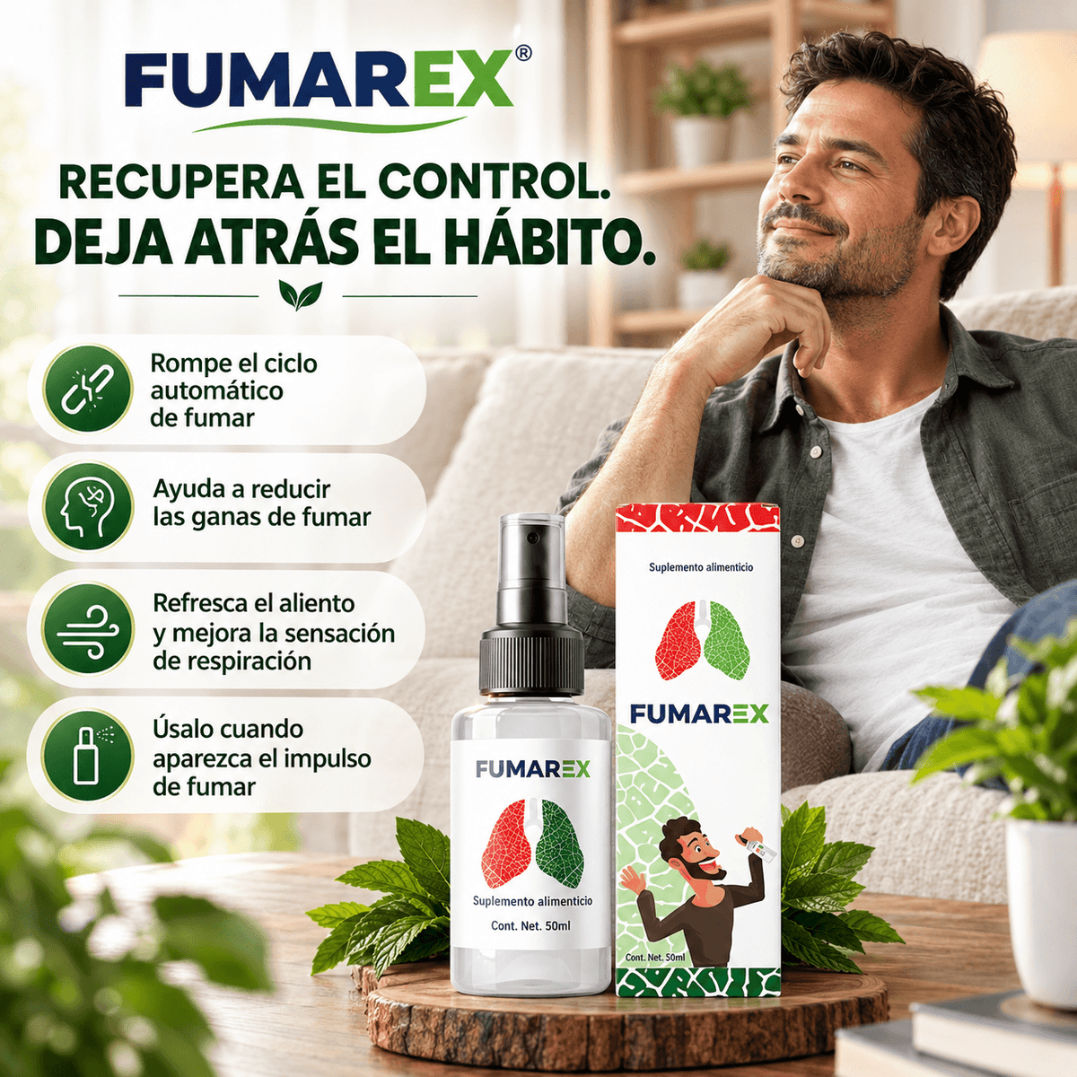 Fumarex®: Tu aliado  para recuperar el control y dejar de fumar